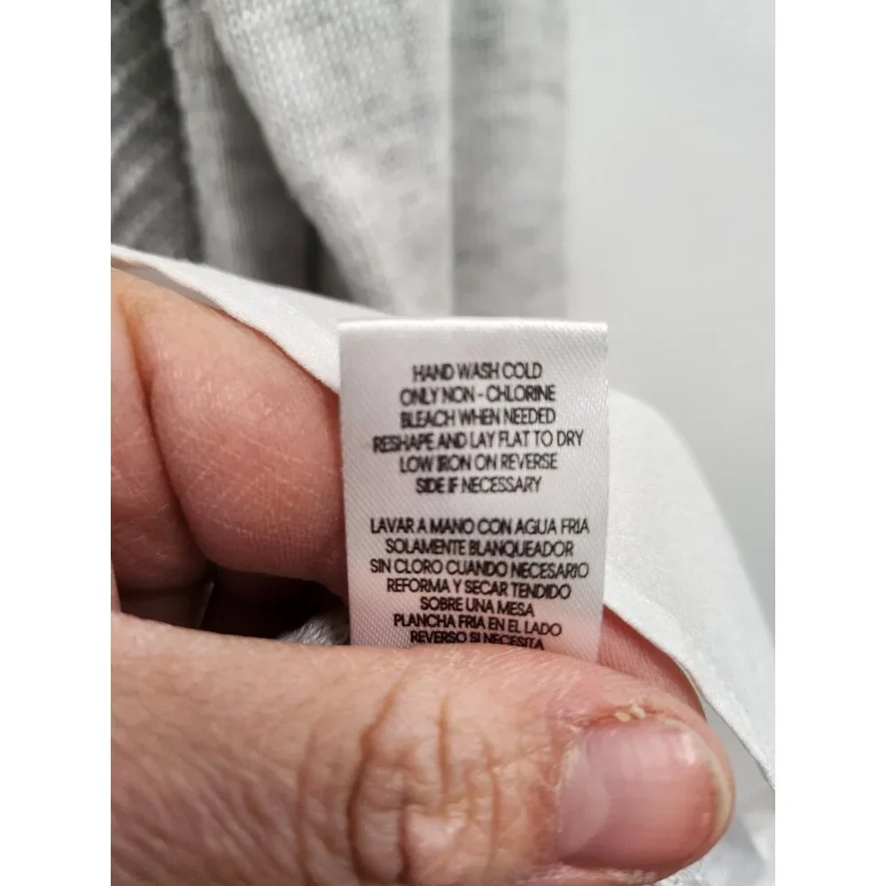 Calvin Klein Womens‎ Sweater  Small Gray Long Sleeve Shirt Hem Pullover Preppy - Picture 7 of 9